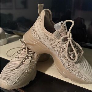 Steve Madden Beige Sparkle Sneakers